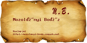Mozolányi Boáz névjegykártya